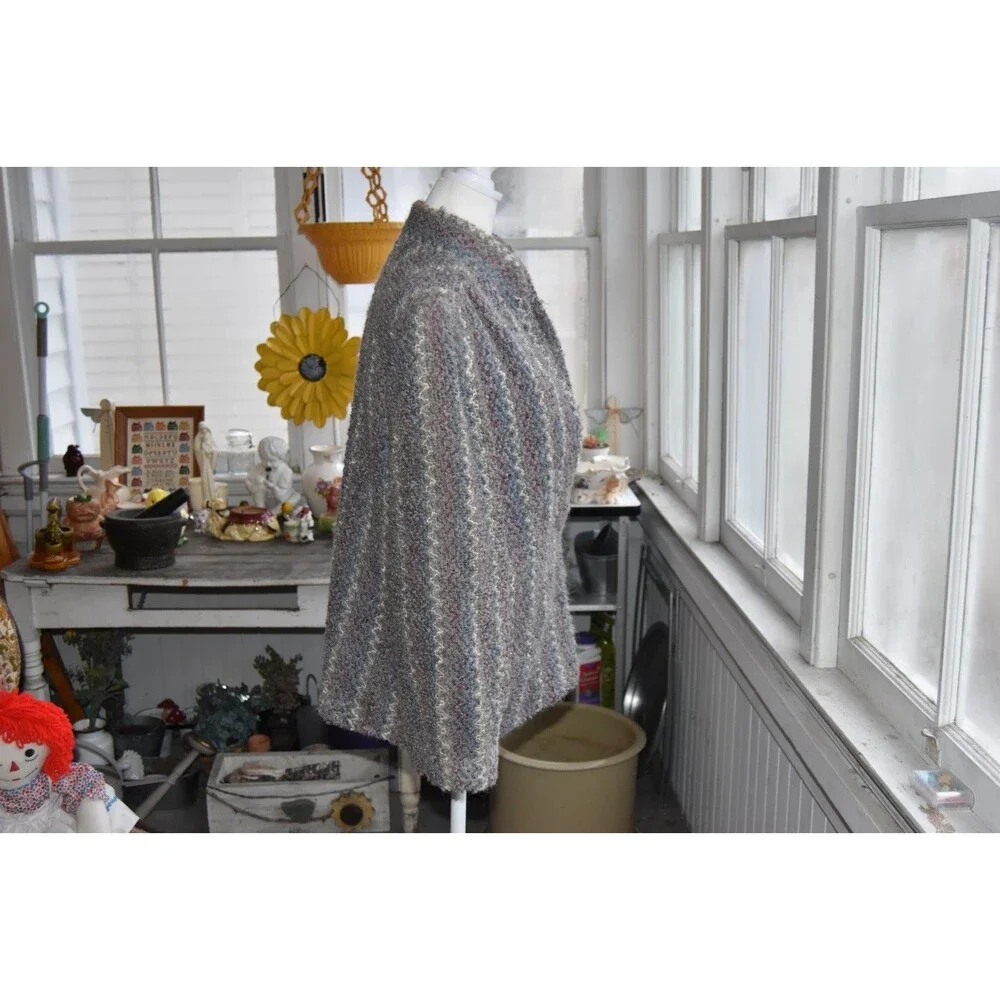 VINTAGE 1980s Donnkenny Lambswool Blend Coat One Button Gray Size Large